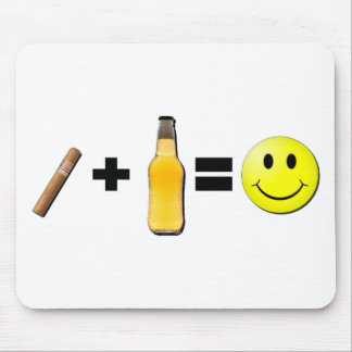 Cigar + Beer = Happiness Mouse Mat