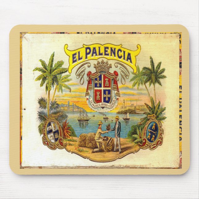 Cigar Box Lid El Palencia 2 Mouse Mat (Front)