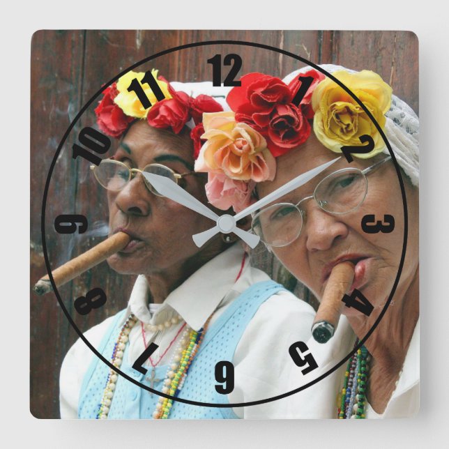 Cigar Break Square Wall Clock (Front)