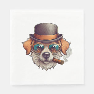 Cigar Dog Napkin