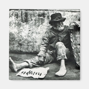 Cigar-end Seller, c,1865 (b/w photo) Magnet