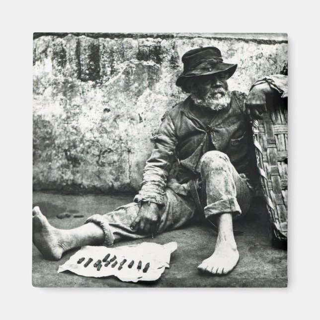 Cigar-end Seller, c,1865 (b/w photo) Magnet (Front)