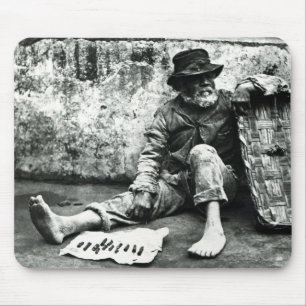 Cigar-end Seller, c,1865 (b/w photo) Mouse Mat