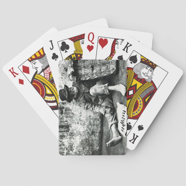 Cigar-end Seller, c,1865 (b/w photo) Playing Cards (Back)