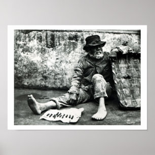 Cigar-end Seller, c,1865 (b/w photo) Poster