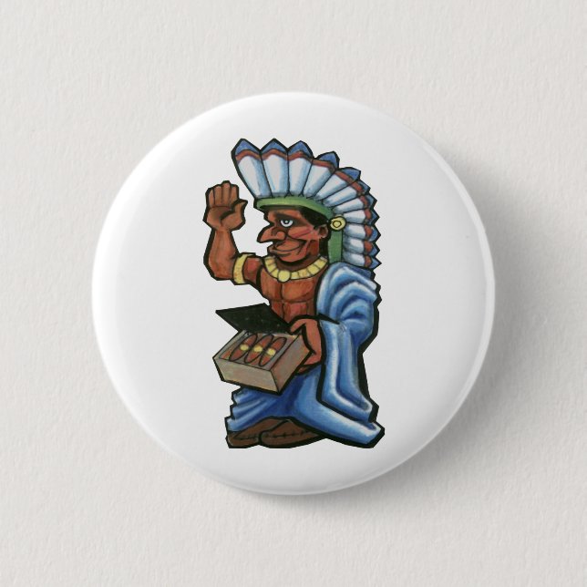 Cigar Indian 6 Cm Round Badge (Front)