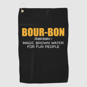 Cigar Lover   Bourbon Magic Brown Golf Towel