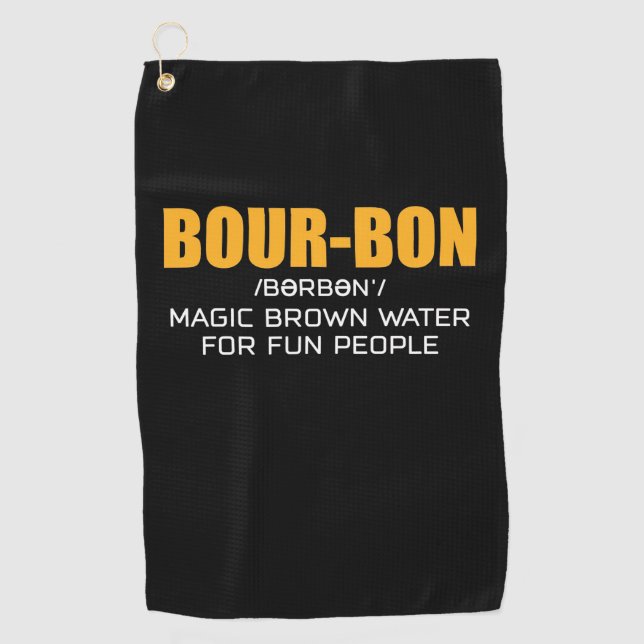 Cigar Lover | Bourbon Magic Brown Golf Towel (Front)