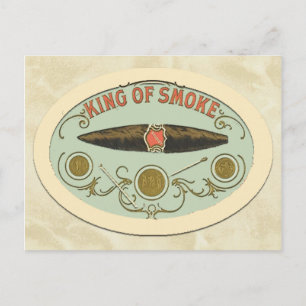 Cigar Lovers King of Smoke Tobacco Label Postcard