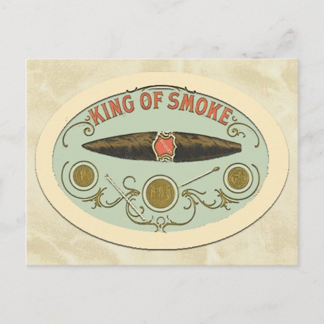 Cigar Lovers King of Smoke Tobacco Label Postcard (Front)