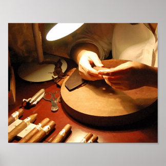 Cigar Making (Digital Dry Brush) Poster