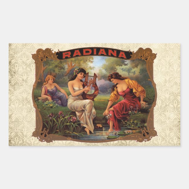 Cigar Radiana VIntage Tobacco Rectangular Sticker (Front)