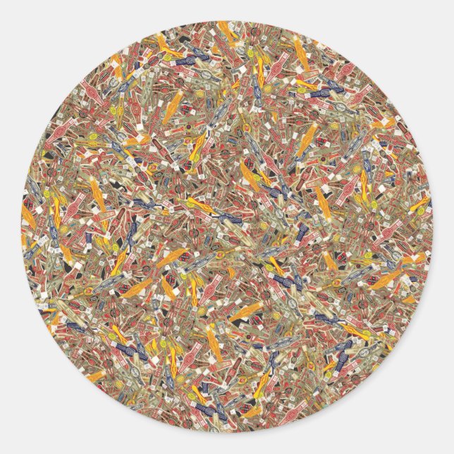 Cigar Ring Wrappers Classic Round Sticker (Front)
