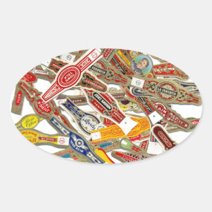 Cigar Ring Wrappers Oval Sticker