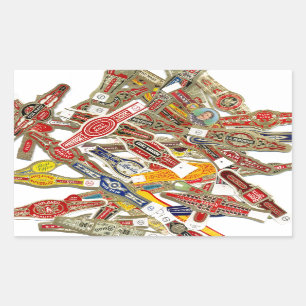 Cigar Ring Wrappers Rectangular Sticker