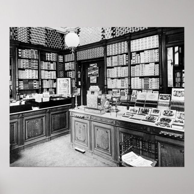 Cigar Shop, 1895. Vintage Photo Poster (Front)