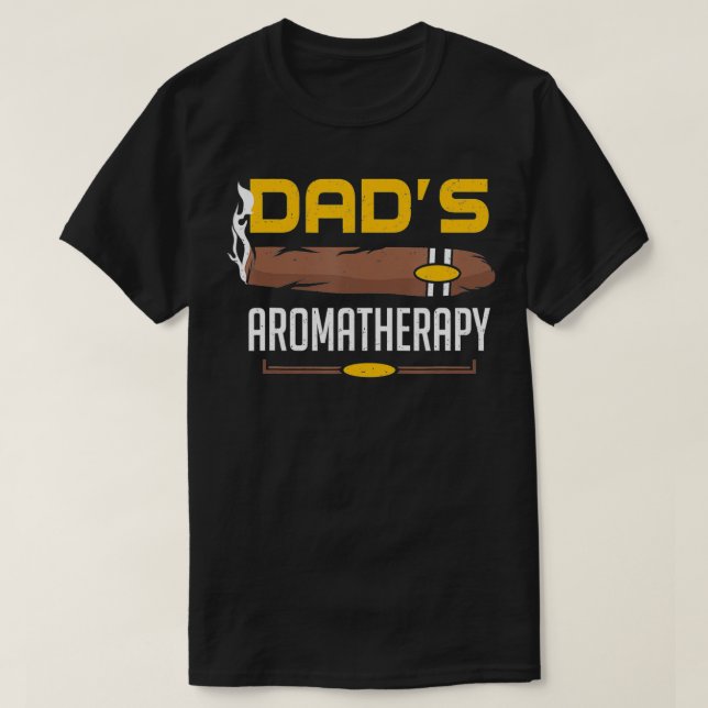 Cigar Smoker Men Smoking Dad's Aromatherapy Whisky T-Shirt (Design Front)