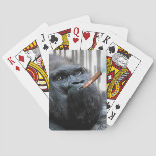 Cigar Smoker Smoking Gorilla Funny Playing Cards