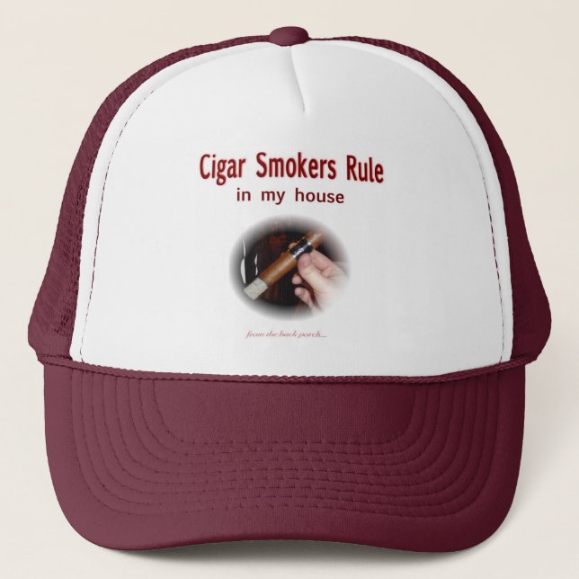 Cigar Smoker Trucker Hat (Front)