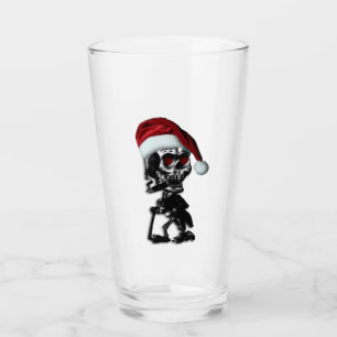 Cigar Smoking Christmas Skeleton Glass