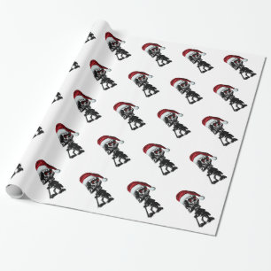 Cigar Smoking Christmas Skeleton Wrapping Paper