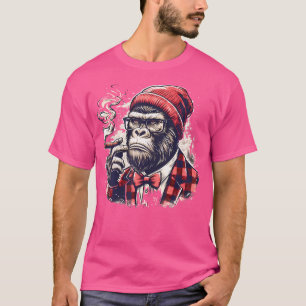 Cigar Smoking Gorilla Hipster Ape Monkey For Cigar T-Shirt