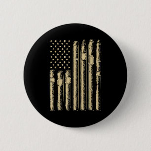 Cigar smoking lover smoker usa flag american funny 6 cm round badge