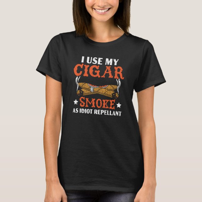 Cigar Smoking Tobacco Smoke Cigarette Smoker Cigar T-Shirt (Front)