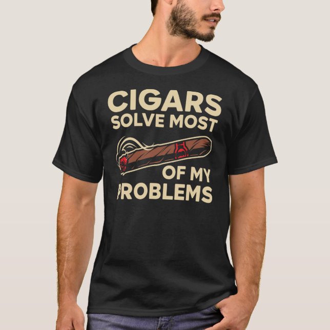 Cigar Smoking Tobacco Smoke Cigarette Smoker Cigar T-Shirt (Front)