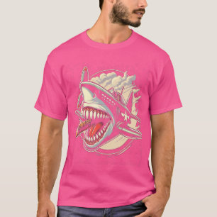 Cigar Smoking Ww Ii Plane Cigar Shark T-Shirt
