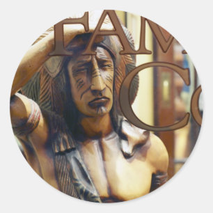 Cigar Store Indian Classic Round Sticker