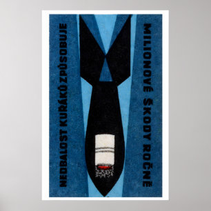 Cigarette Butt in Bomb - Matchbox Print - Czech