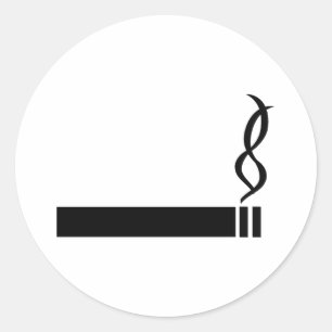 cigarette icon cigarette black classic round sticker