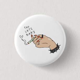Cigarette in Hand Anti-Valentine 3 Cm Round Badge
