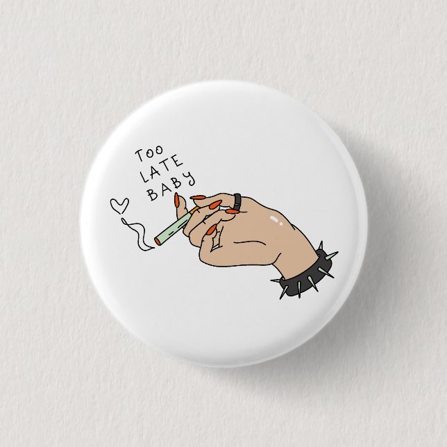 Cigarette in Hand Anti-Valentine 3 Cm Round Badge (Front)