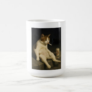 Cigarette Kitten Funny Smoking Cat Gen Z Meme Coffee Mug
