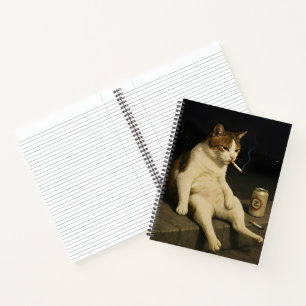 Cigarette Kitten Funny Smoking Cat Gen Z Meme Notebook