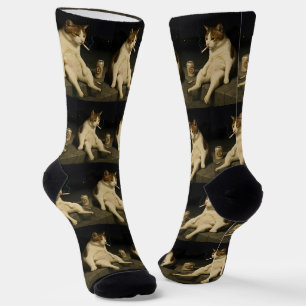Cigarette Kitten Funny Smoking Cat Gen Z Meme Socks