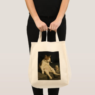 Cigarette Kitten Funny Smoking Cat Gen Z Meme Tote Bag