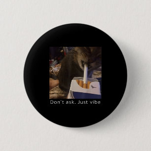 Cigarette Kitten Funny Smoking Cat Meme Stud Brain 6 Cm Round Badge