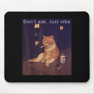 Cigarette Kitten Funny Smoking Cat Meme Stud Brain Mouse Mat