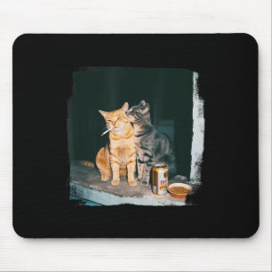Cigarette Kitten Funny Smoking Cat Meme Stud Brain Mouse Mat