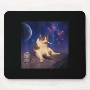 Cigarette Kitten Funny Smoking Cat Meme Stud Brain Mouse Mat