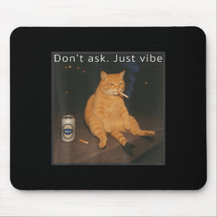 Cigarette Kitten Funny Smoking Cat Meme Stud Brain Mouse Mat