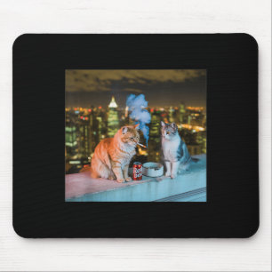 Cigarette Kitten Funny Smoking Cat Meme Stud Brain Mouse Mat
