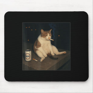 Cigarette Kitten Funny Smoking Cat Meme Stud Mouse Mat