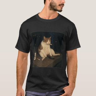 Cigarette Kitten Funny Smoking Cat Meme Stud  T-Shirt