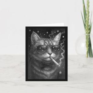 Cigarette Kitten Funny Smoking Cat Meme Stupid Bra Card