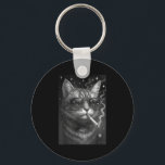 Cigarette Kitten Funny Smoking Cat Meme Stupid Bra Key Ring<br><div class="desc">Cigarette Kitten Funny Smoking Cat Meme Stupid Brainrot</div>