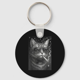 Cigarette Kitten Funny Smoking Cat Meme Stupid Bra Key Ring